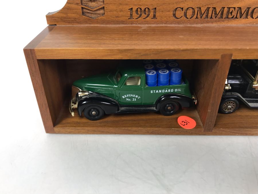 Chevron 1991 Commemorative Series Cars With Wooden Display Case And 1990 Chevron Commemorative Series Cars Made In England Lledo PLC [Photo 6]