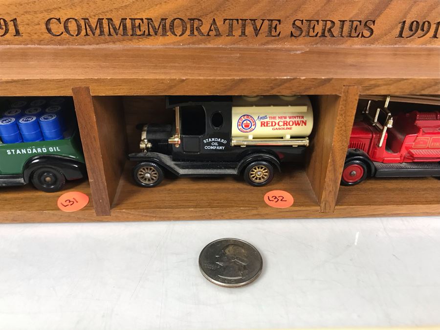 Chevron 1991 Commemorative Series Cars With Wooden Display Case And 1990 Chevron Commemorative Series Cars Made In England Lledo PLC [Photo 7]