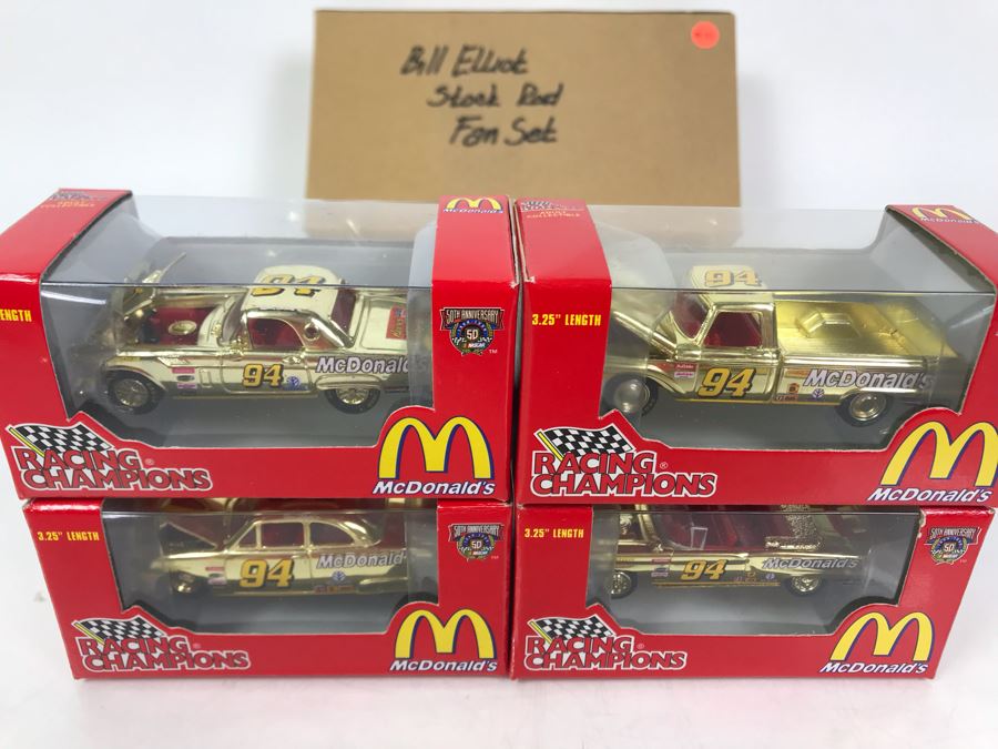 Rare Bill Elliot Stock Rod Fan Set With (4) Gold Cars [Photo 13]