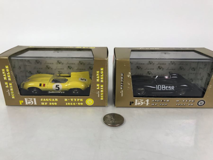 Pair Of Brumm Diecast Model Jaguar Cars Made In Italy In Original Boxes