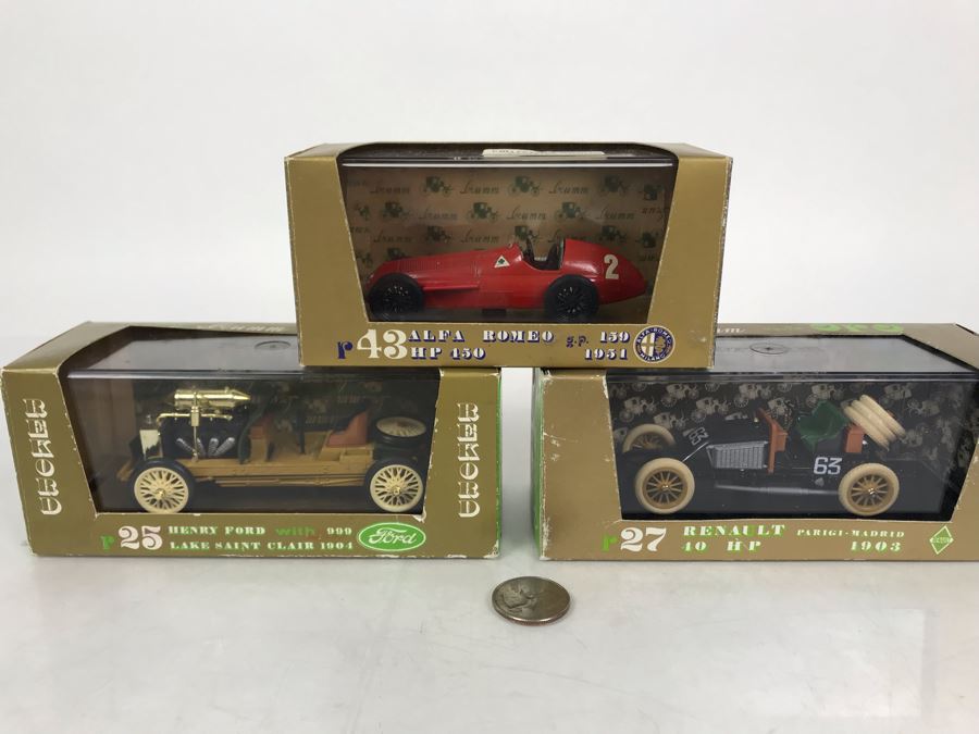 Collection Of (3) Brumm Diecast Model Cars Made In Italy In Original Boxes