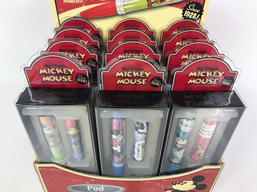 Collectible Walt Disney's Mickey Mouse Pod Pens - 12 Pens Total With Store Merchandiser [Photo 3]