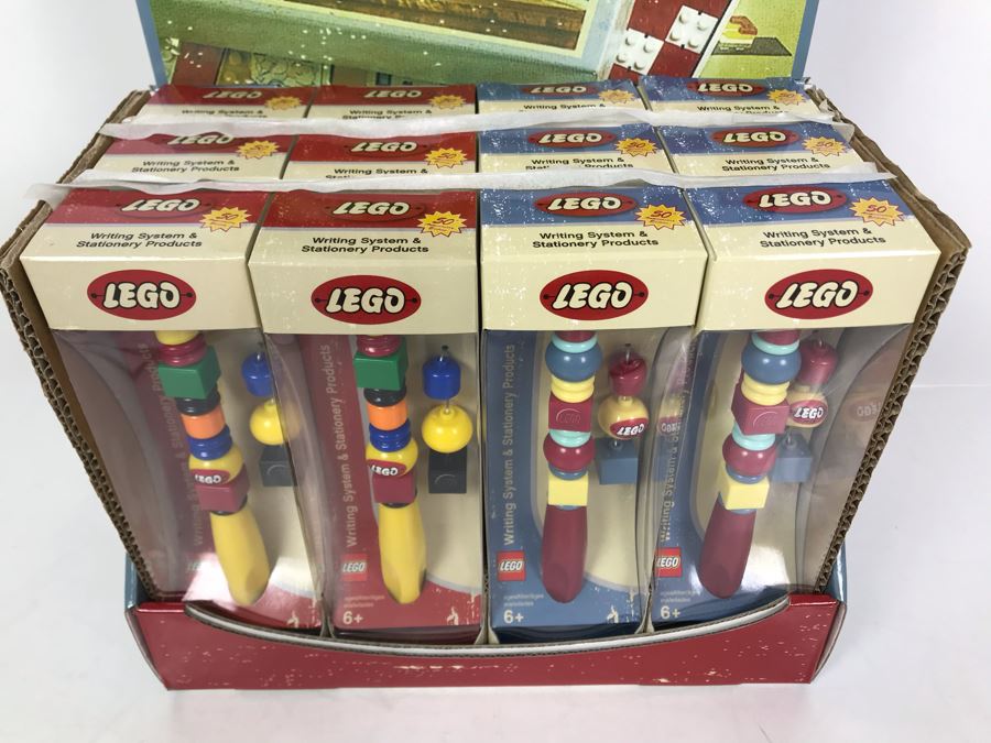 Collectible LEGO Pens 50th Anniversary Edition Of LEGO 12 Pens Total With Store Merchandiser [Photo 3]