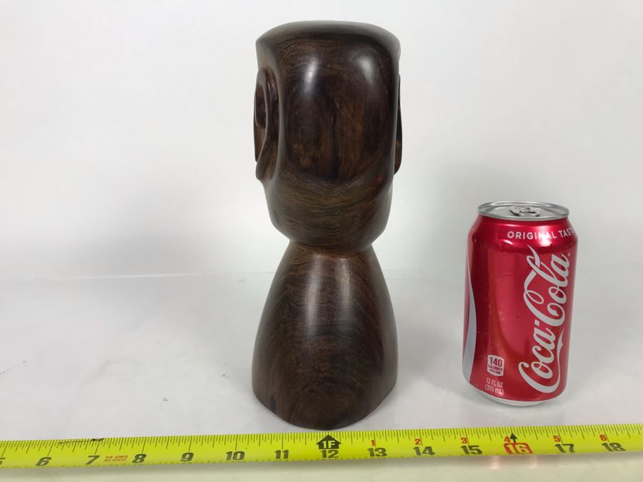 Vintage Rare Native American Head Bust Seri Indians Ironwood Carving Head Sculpture 6W X 9H [Photo 6]