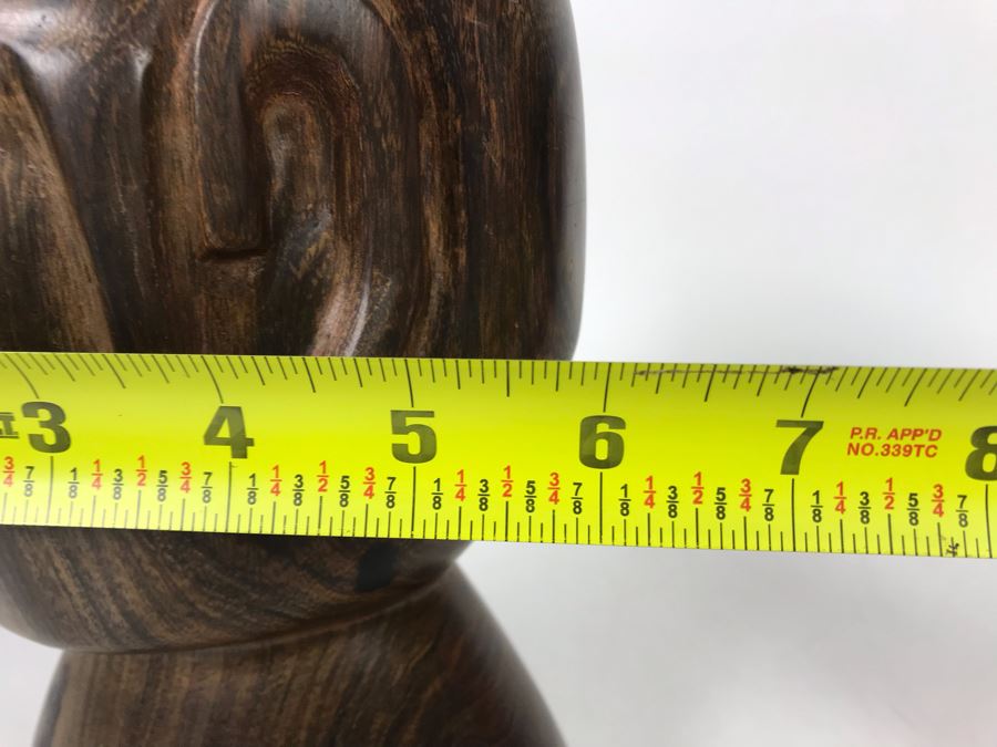 Vintage Rare Native American Head Bust Seri Indians Ironwood Carving Head Sculpture 6W X 9H [Photo 10]