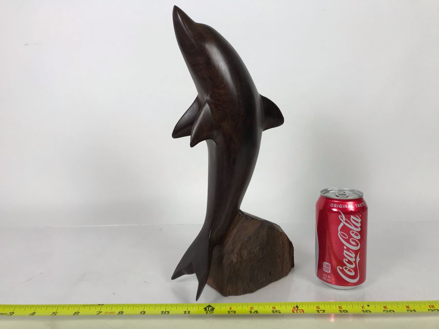 Vintage Seri Indians Ironwood Large Carving Dolphin Sculpture 7W X 14H [Photo 2]