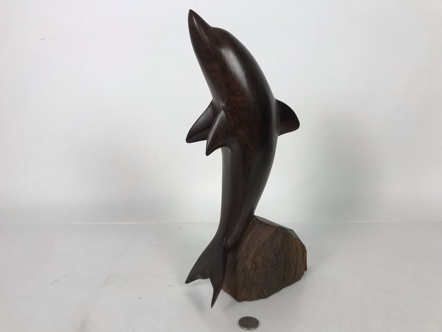 Vintage Seri Indians Ironwood Large Carving Dolphin Sculpture 7W X 14H [Photo 12]
