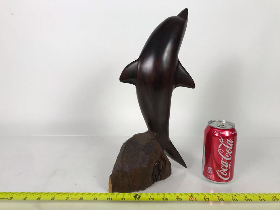 Vintage Seri Indians Ironwood Large Carving Dolphin Sculpture 7W X 14H [Photo 6]
