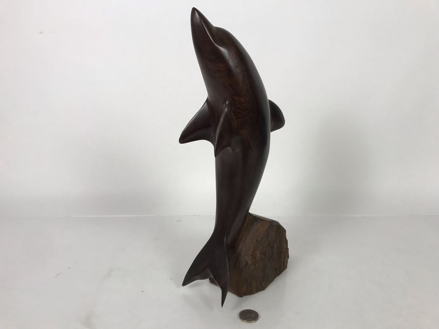 Vintage Seri Indians Ironwood Large Carving Dolphin Sculpture 7W X 14H [Photo 11]
