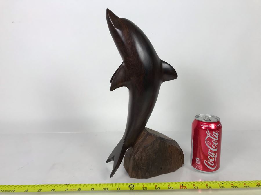 Vintage Seri Indians Ironwood Large Carving Dolphin Sculpture 7W X 14H [Photo 3]