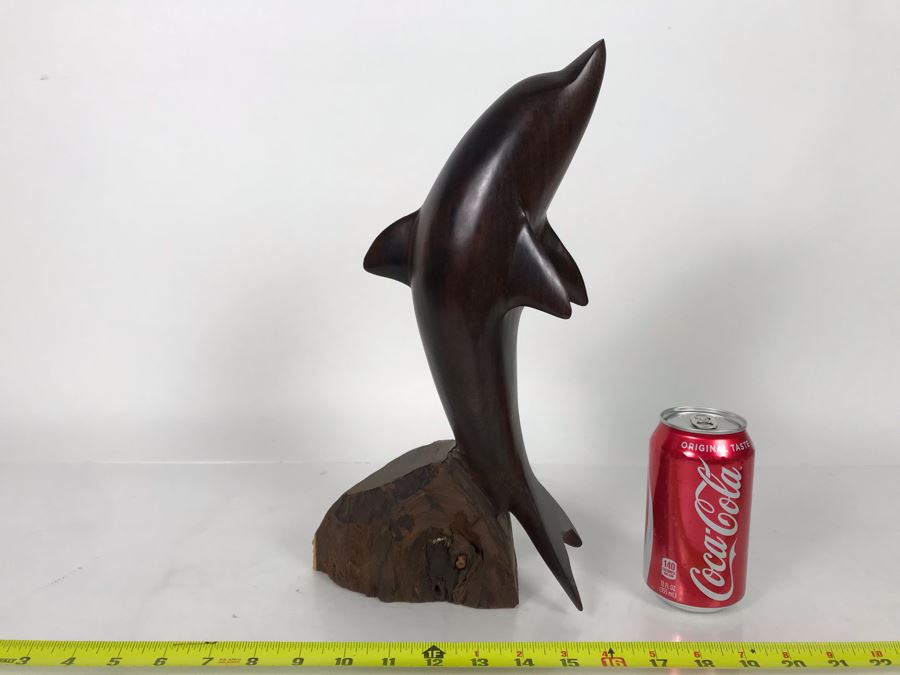 Vintage Seri Indians Ironwood Large Carving Dolphin Sculpture 7W X 14H [Photo 5]