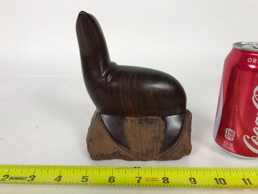 Vintage Seri Indians Ironwood Carving Seal Sculpture 6W X 6H [Photo 3]