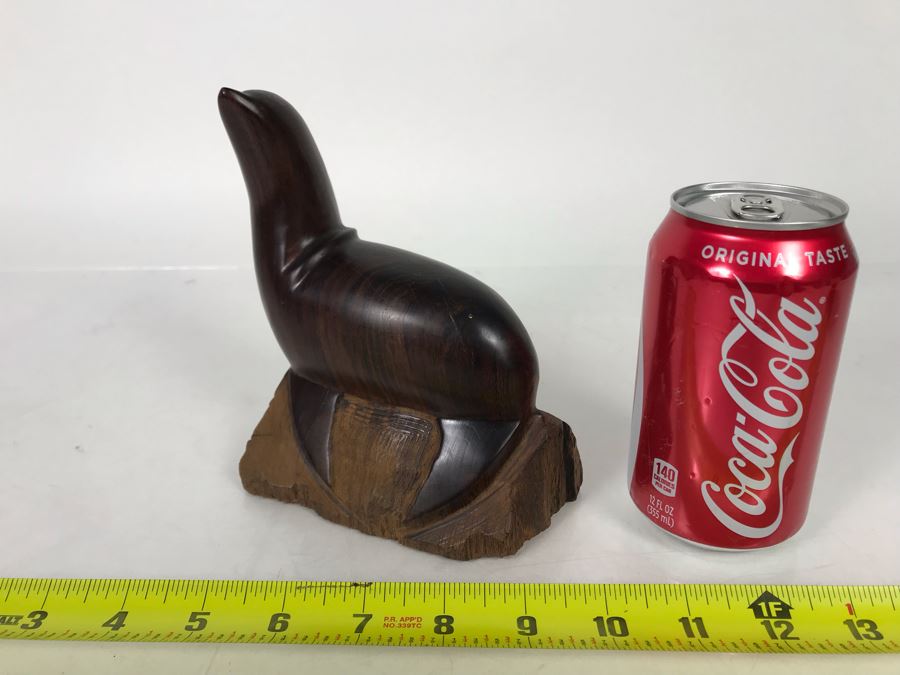 Vintage Seri Indians Ironwood Carving Seal Sculpture 6W X 6H [Photo 2]