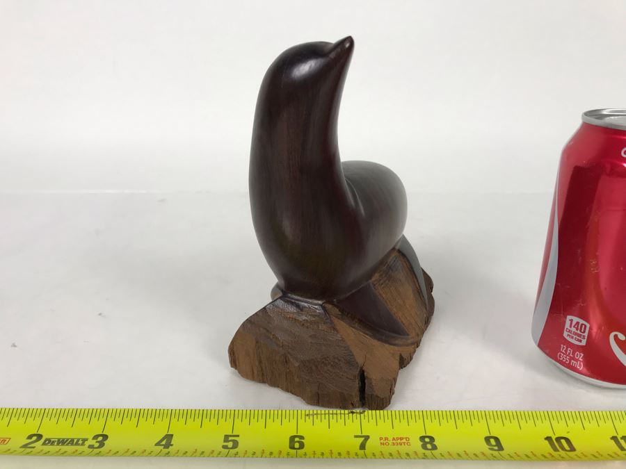 Vintage Seri Indians Ironwood Carving Seal Sculpture 6W X 6H [Photo 4]
