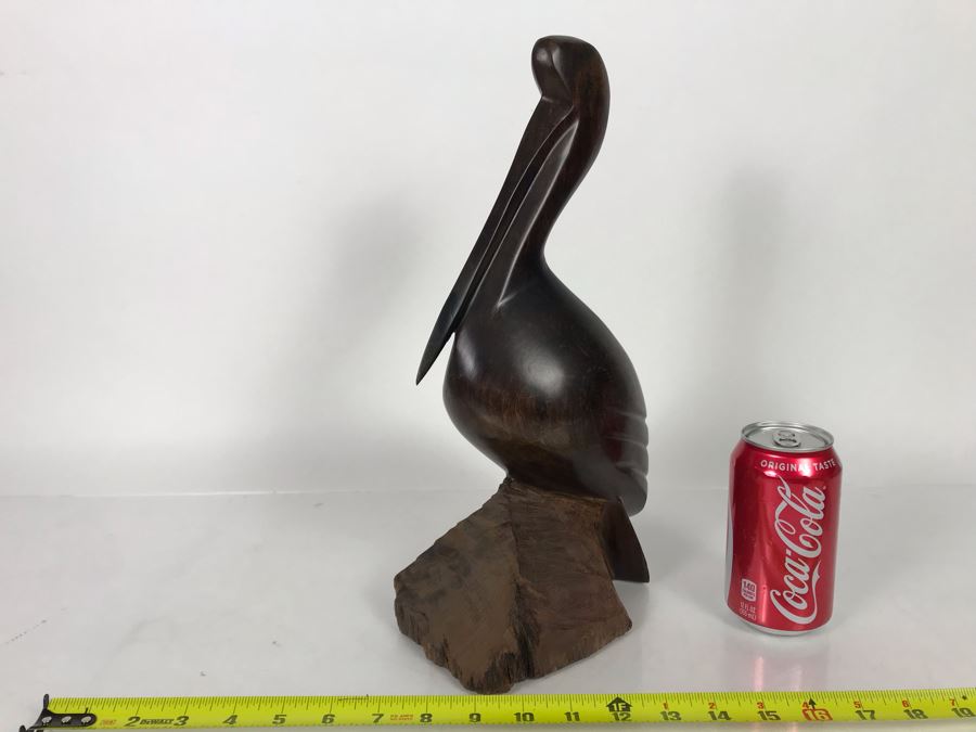 Vintage Seri Indians Ironwood Large Carving Pelican Sculpture 14H X 8W [Photo 3]