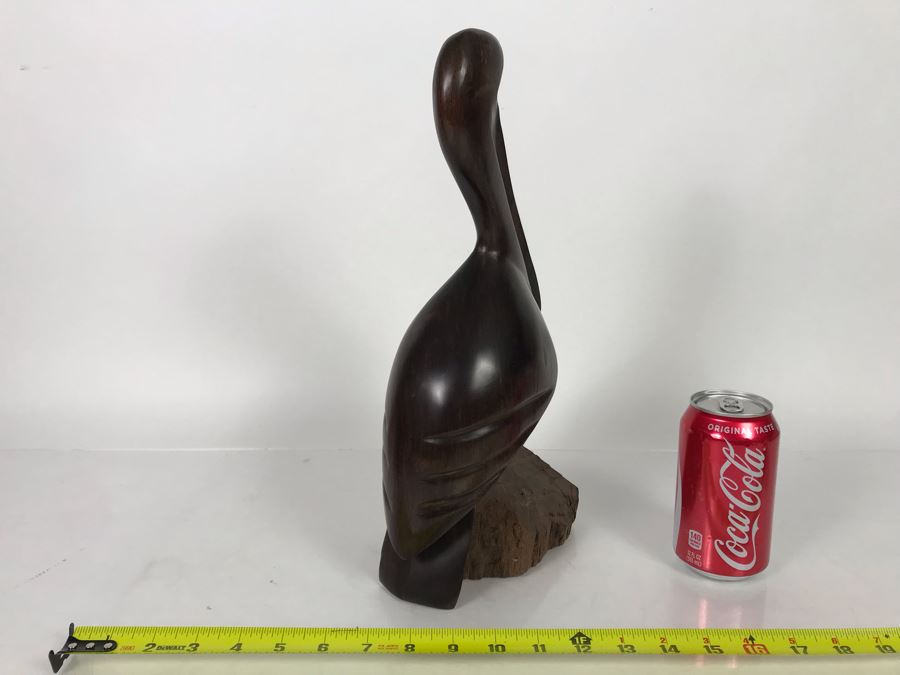 Vintage Seri Indians Ironwood Large Carving Pelican Sculpture 14H X 8W [Photo 5]