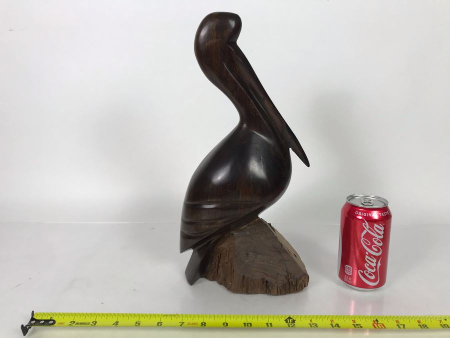 Vintage Seri Indians Ironwood Large Carving Pelican Sculpture 14H X 8W [Photo 4]