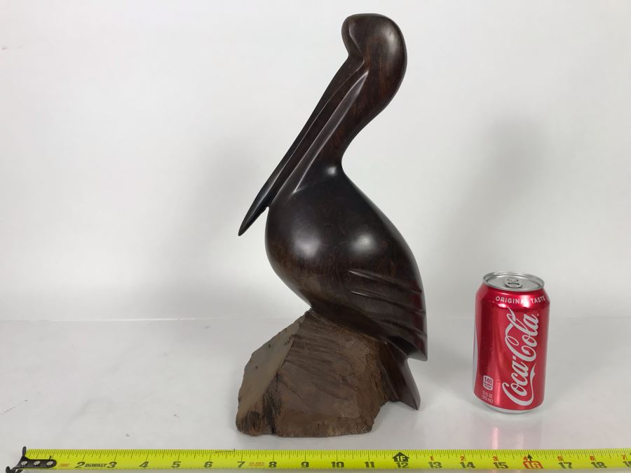 Vintage Seri Indians Ironwood Large Carving Pelican Sculpture 14H X 8W [Photo 2]