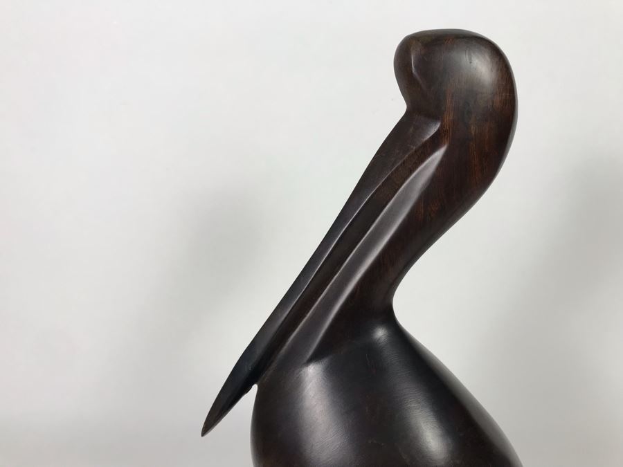 Vintage Seri Indians Ironwood Large Carving Pelican Sculpture 14H X 8W [Photo 7]