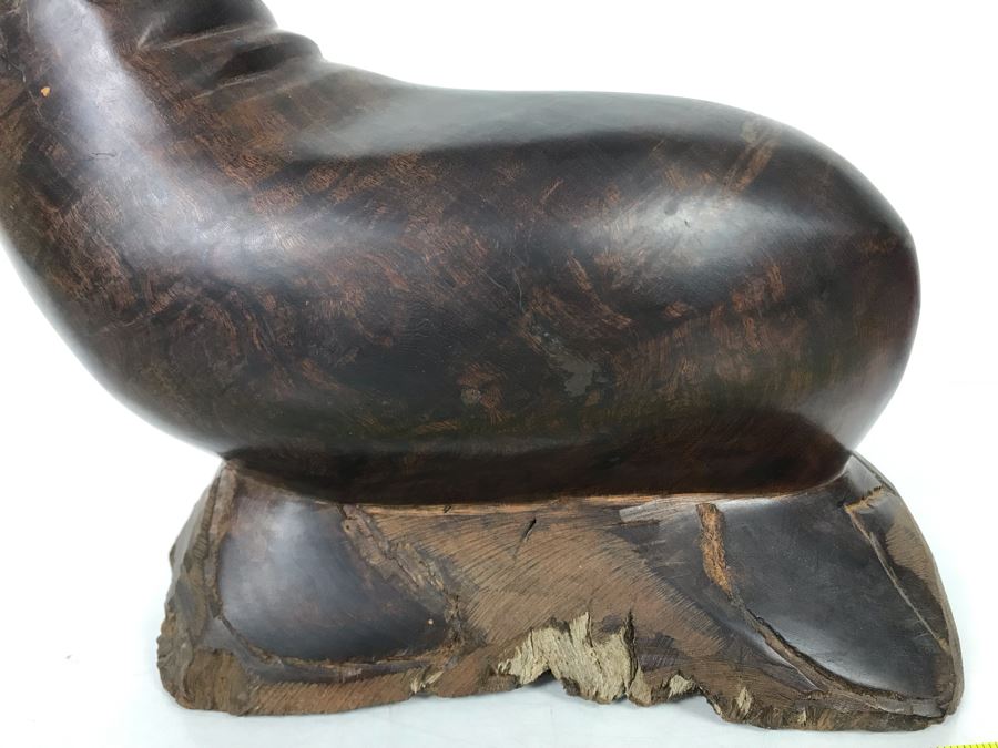 Vintage Seri Indians Ironwood Large Carving Seal Sculpture 14W X 10.5H [Photo 6]