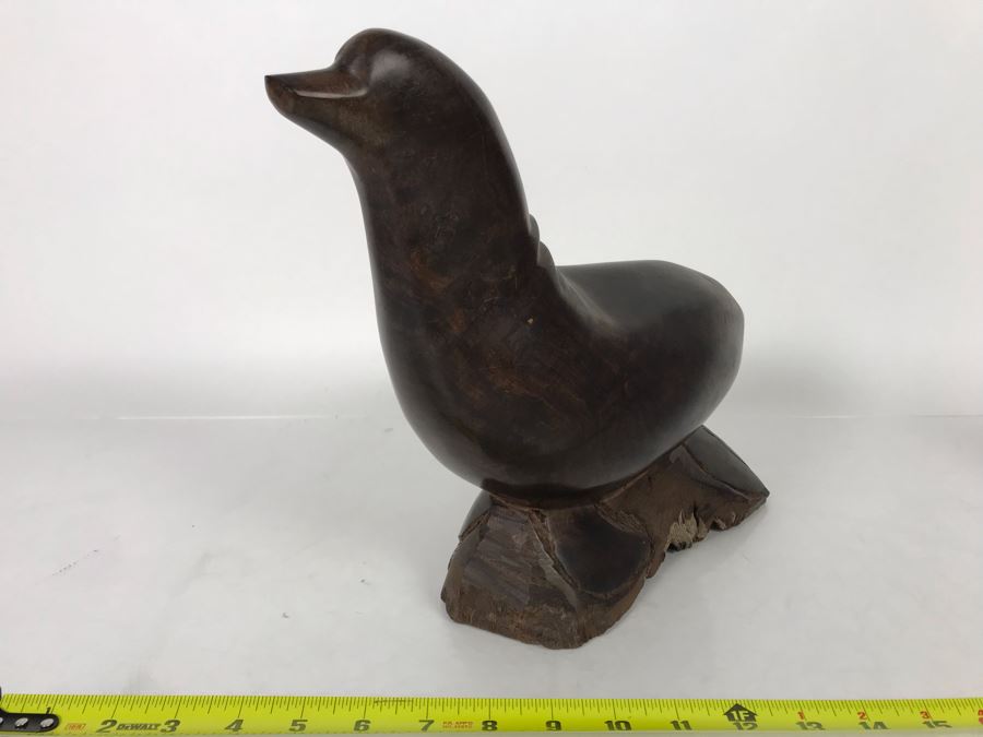 Vintage Seri Indians Ironwood Large Carving Seal Sculpture 14W X 10.5H [Photo 8]