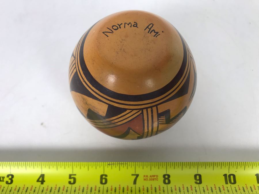 Vintage Norma Ami Hopi Native American Pottery Pot 4 X 4 [Photo 8]