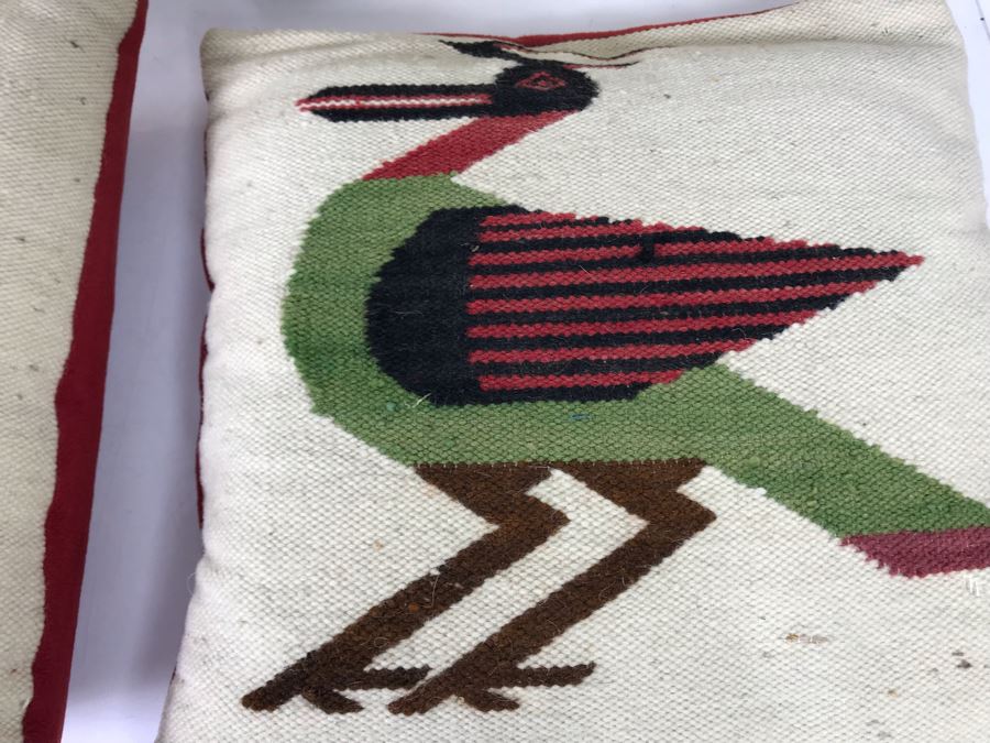 Set Of (6) Peruvian Textile Hand Knotted Throw Pillows 13.5 X 13.5 [Photo 6]