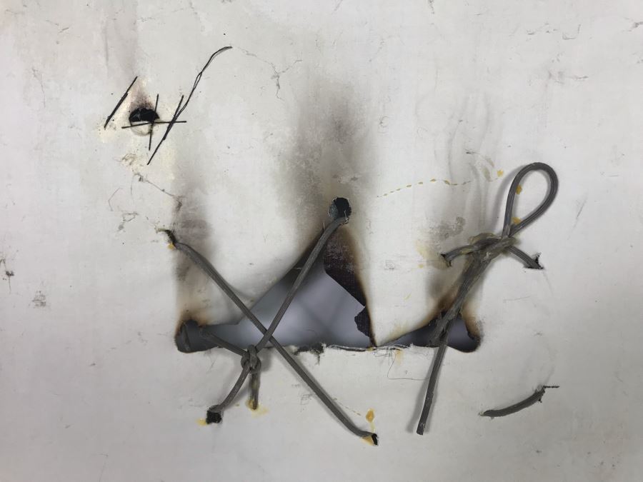 Original Signed Mixed Media Artwork By Iraqi Artist 24 X 30 (Holes / Burns In Canvas Art Intentional) [Photo 18]