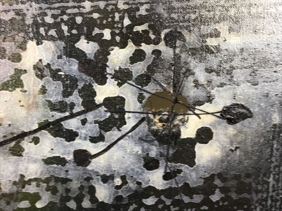 Original Signed Mixed Media Artwork By Iraqi Artist 24 X 30 (Holes / Burns In Canvas Art Intentional) [Photo 10]