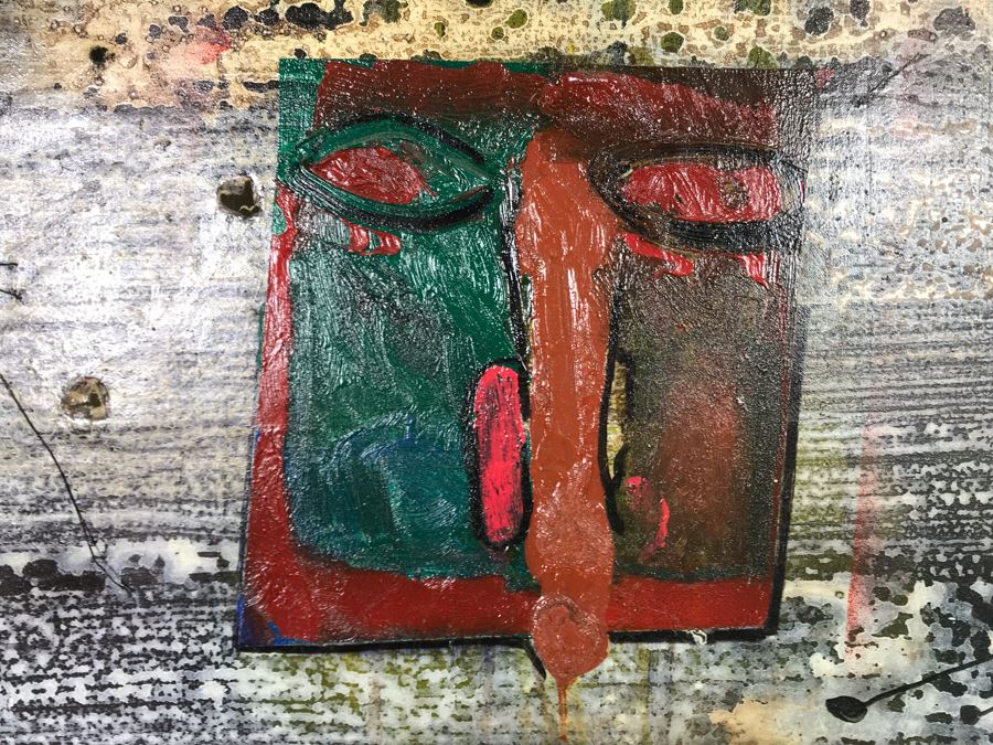 Original Signed Mixed Media Artwork By Iraqi Artist 24 X 30 (Holes / Burns In Canvas Art Intentional) [Photo 4]