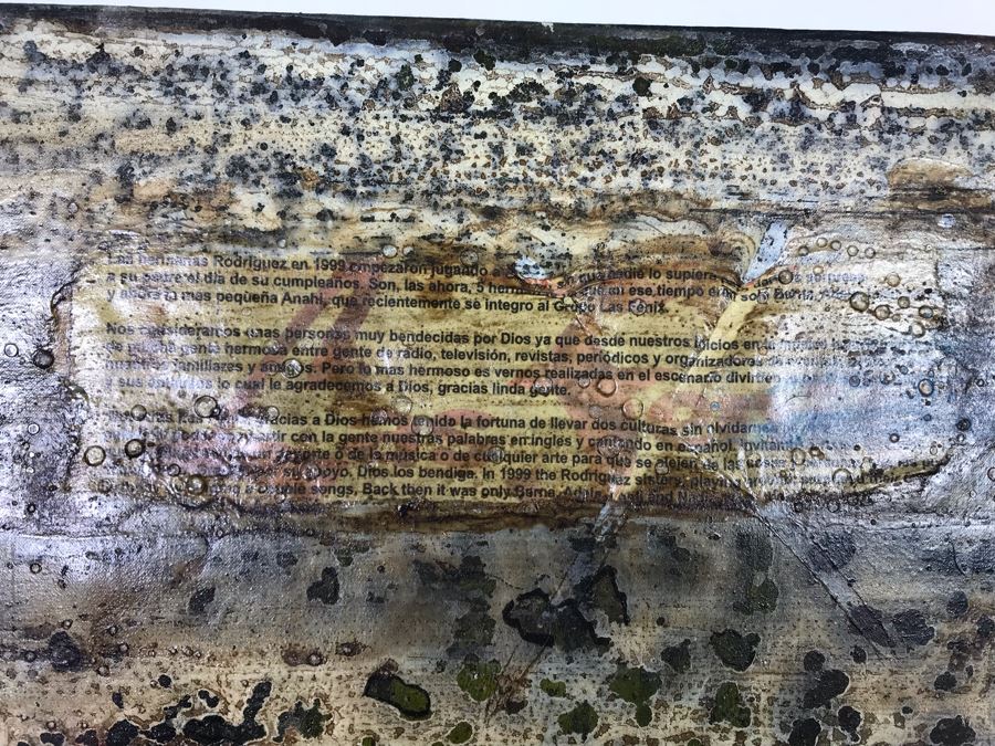 Original Signed Mixed Media Artwork By Iraqi Artist 24 X 30 (Holes / Burns In Canvas Art Intentional) [Photo 7]