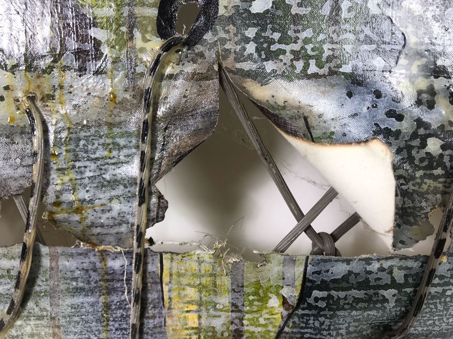 Original Signed Mixed Media Artwork By Iraqi Artist 24 X 30 (Holes / Burns In Canvas Art Intentional) [Photo 12]