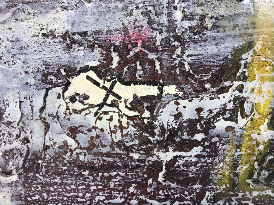 Original Signed Mixed Media Artwork By Iraqi Artist 24 X 30 (Holes / Burns In Canvas Art Intentional) [Photo 14]