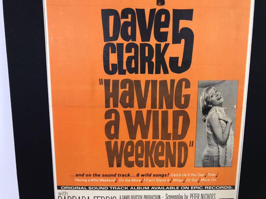 Vintage 1965 Dave Clark 5 'Having A Wild Weekend' Movie Poster On Board 18 X 40 [Photo 3]