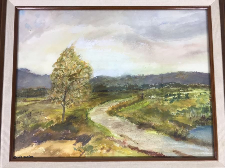 Original Signed Watercolor Plein Air Painting By Bessie Sanders 24 X 20 [Photo 7]