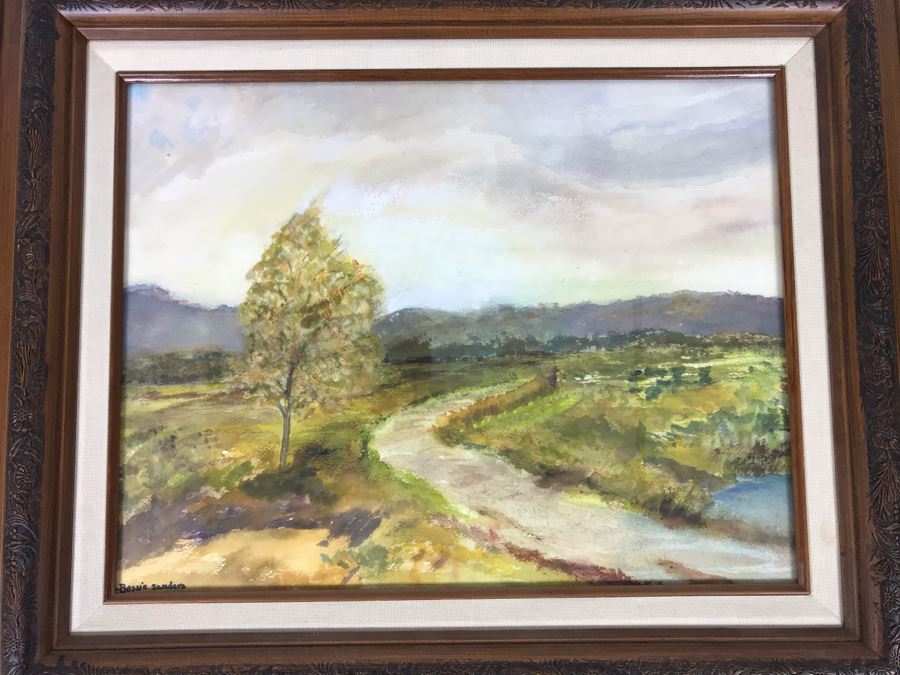 Original Signed Watercolor Plein Air Painting By Bessie Sanders 24 X 20 [Photo 6]
