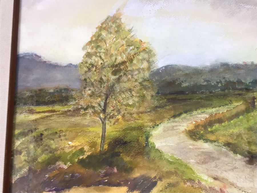 Original Signed Watercolor Plein Air Painting By Bessie Sanders 24 X 20 [Photo 10]