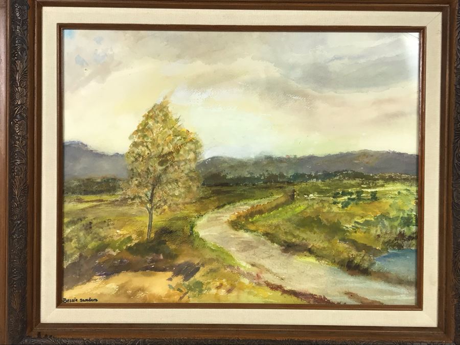 Original Signed Watercolor Plein Air Painting By Bessie Sanders 24 X 20 [Photo 2]