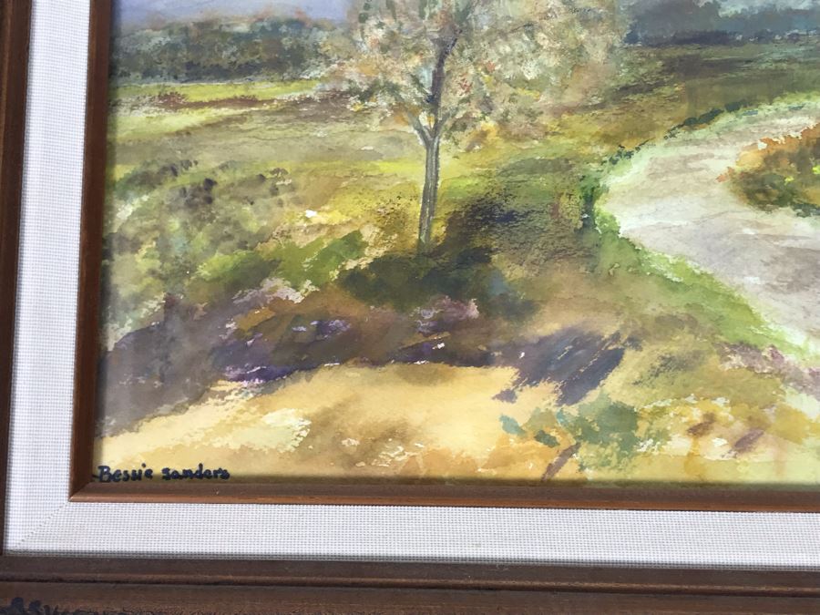 Original Signed Watercolor Plein Air Painting By Bessie Sanders 24 X 20 [Photo 11]