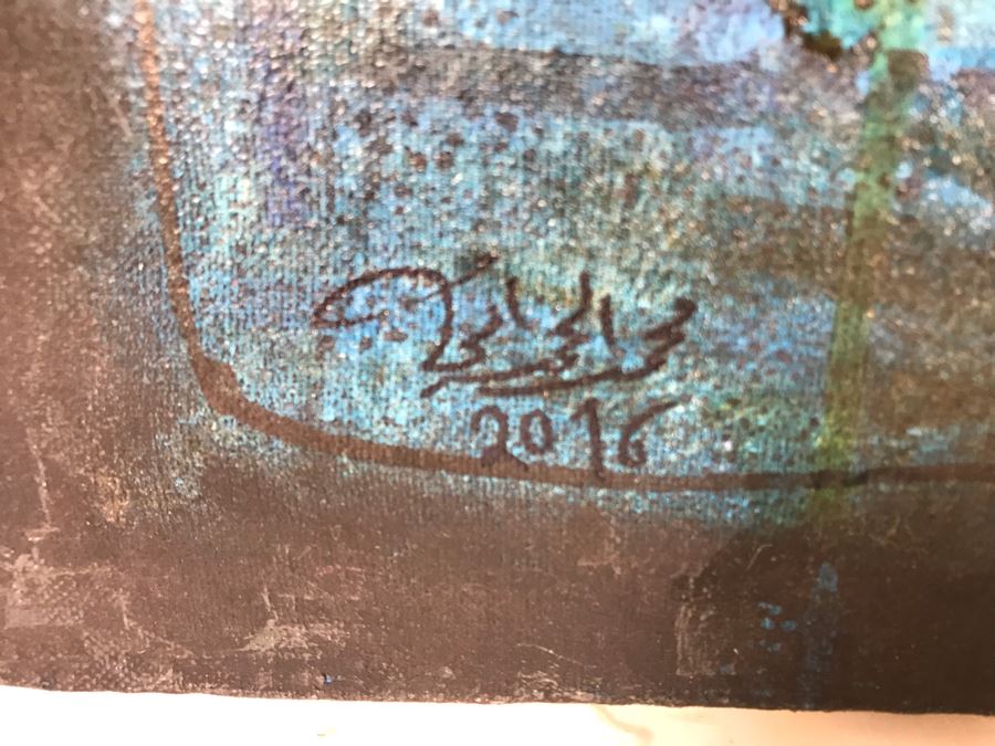 Original Signed Mixed Media Artwork By Iraqi Artist 22 X 28 [Photo 10]