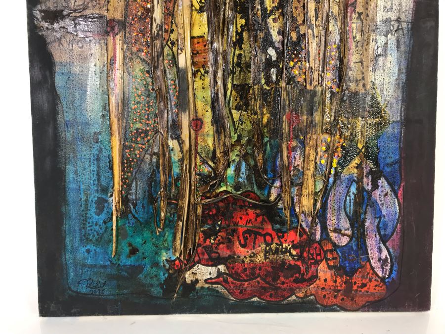 Original Signed Mixed Media Artwork By Iraqi Artist 22 X 28 [Photo 12]