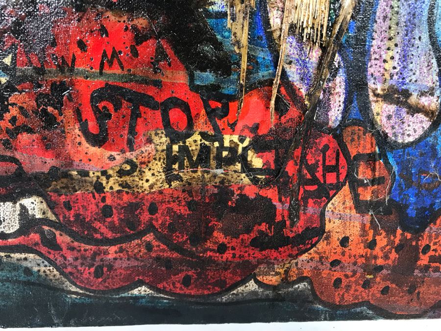 Original Signed Mixed Media Artwork By Iraqi Artist 22 X 28 [Photo 9]