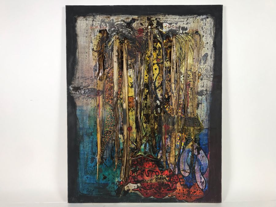 Original Signed Mixed Media Artwork By Iraqi Artist 22 X 28 [Photo 2]