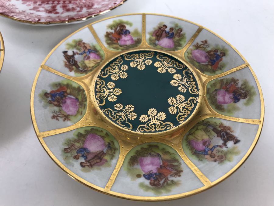 Limoges France Footed Trinket Box And (3) European Demitasse Cups And Saucers [Photo 12]