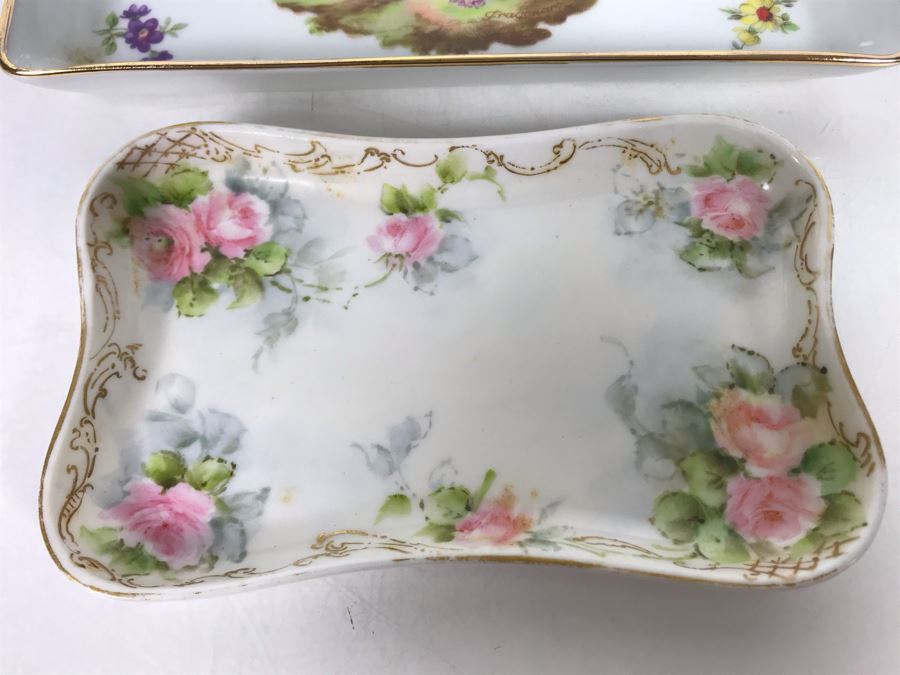 Pair Of Limoges France Trays - Larger Is 7 X 4 [Photo 3]