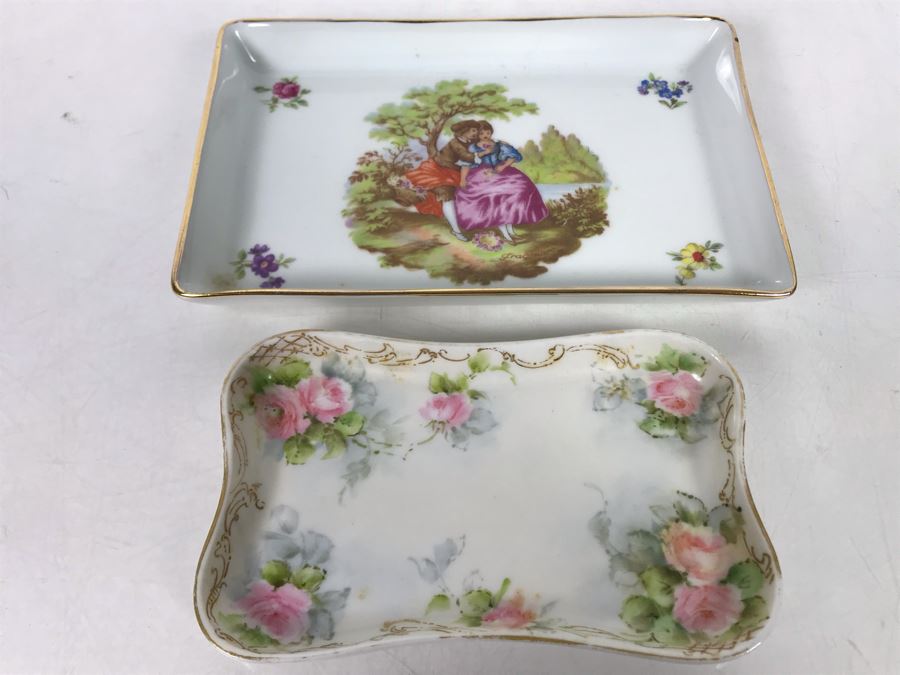 Pair Of Limoges France Trays - Larger Is 7 X 4 [Photo 2]
