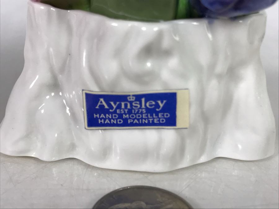 Aynsley Hand Modelled Hand Painted Flowers Sculptures - 2 With Original Tags [Photo 3]