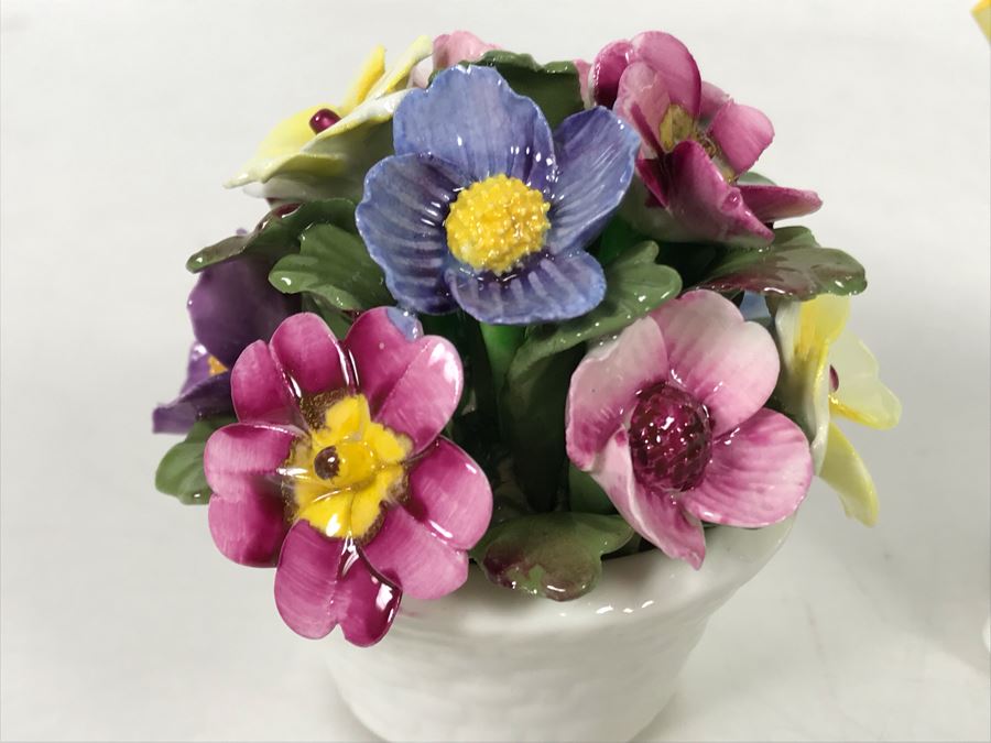 Aynsley Hand Modelled Hand Painted Flowers Sculptures - 2 With Original Tags [Photo 13]