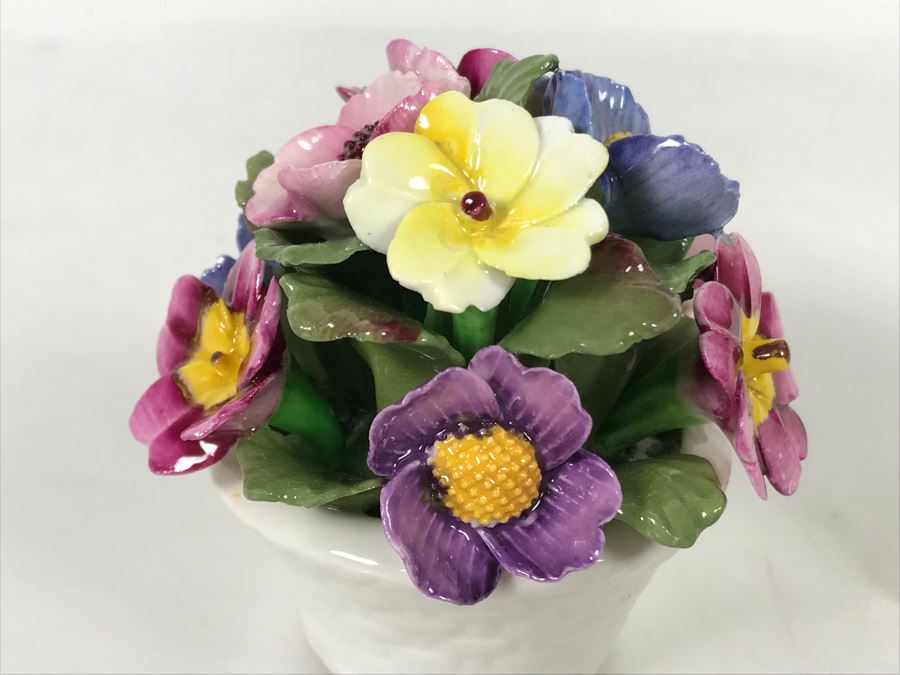 Aynsley Hand Modelled Hand Painted Flowers Sculptures - 2 With Original Tags [Photo 12]