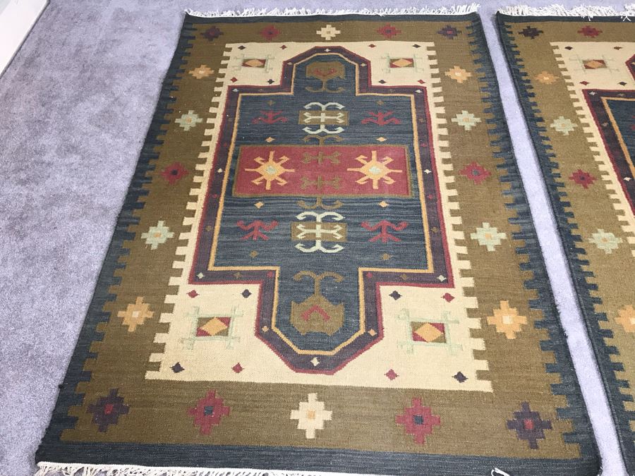 Pair Of Wool Area Rugs From India 6' X 4'1' [Photo 4]